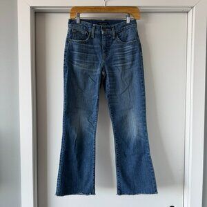 Lucky Brand Mid Rise Ava Crop 4/27 Raw Hem Flare